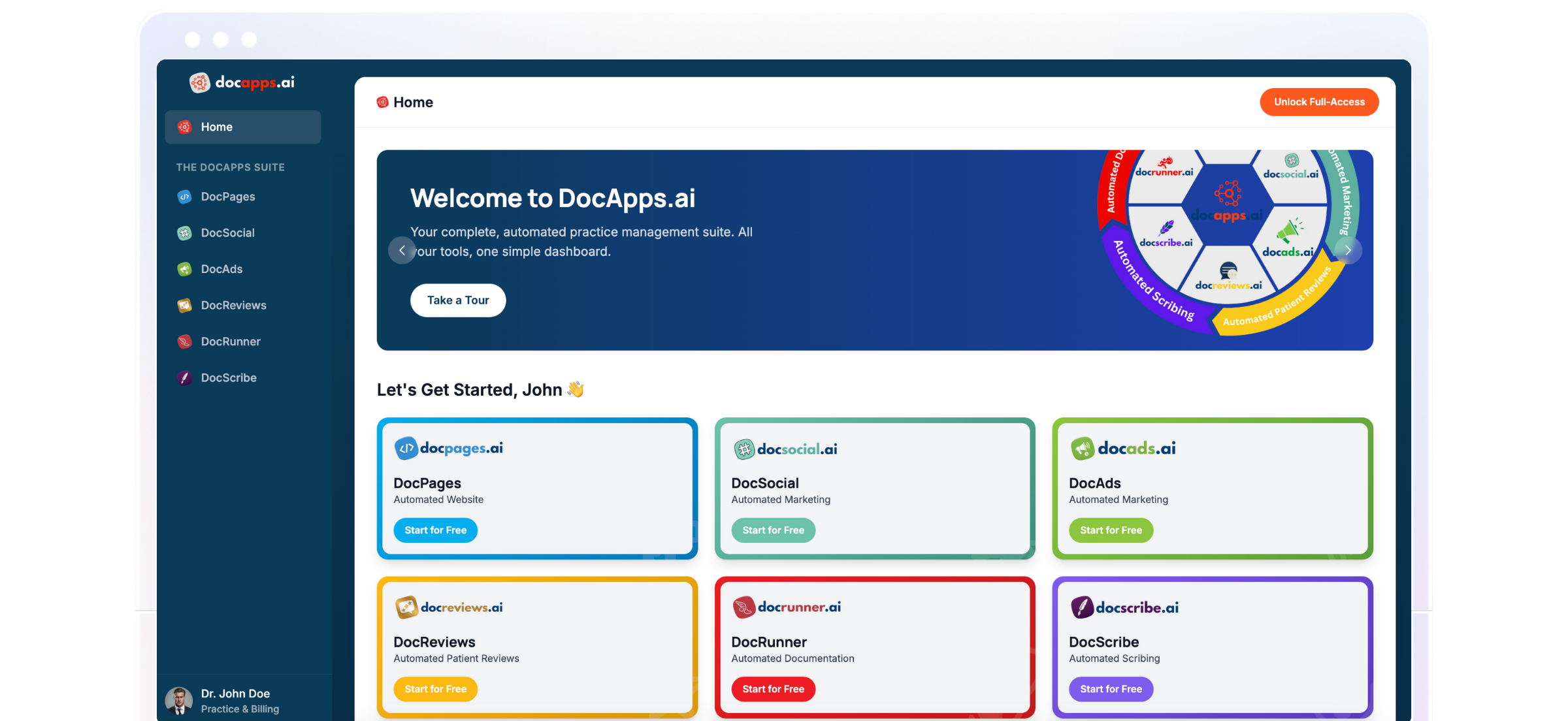 DocApps.ai platform dashboard
